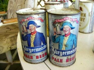 (20 Vintage Burgermeister Pale Beer flat top cans San Francisco Brewing Corp. 6