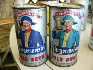 (20 Vintage Burgermeister Pale Beer flat top cans San Francisco Brewing Corp. 7