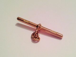 Vintage Antique 9ct Rose Gold T - Bar,  2 Hm Jump Rings