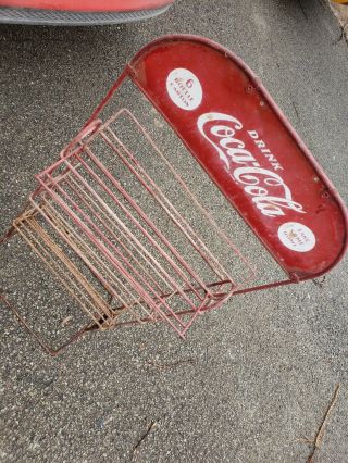Vintage 50s Coca - Cola Wire Display Store Rack Sign 6 - Pack Carton Folding Shelves