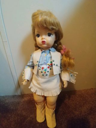Vintage Terri Lee Doll With With Cowgirl Outfit.