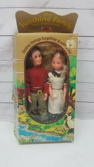 Vintage 1973 Mattel Sunshine Family Dolls Steve Stephie Sweets No.  7739 Nib