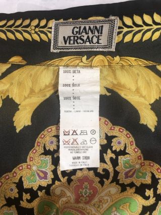 Rare Vtg Gianni Versace Gold Baroque Silk Shirt Sz 48 M 6