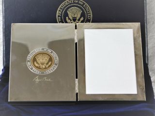 VTG US PRESIDENT GEORGE BUSH AUTOGRAPH INMAN STERLING SILVER PICTURE FRAME 2