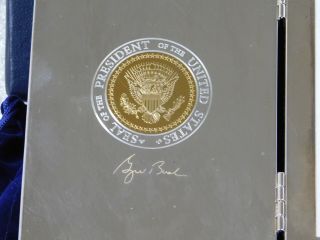 VTG US PRESIDENT GEORGE BUSH AUTOGRAPH INMAN STERLING SILVER PICTURE FRAME 4