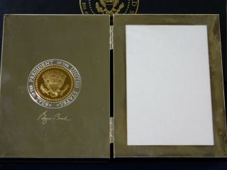 VTG US PRESIDENT GEORGE BUSH AUTOGRAPH INMAN STERLING SILVER PICTURE FRAME 5