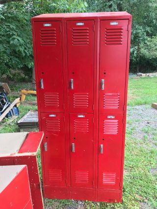 Vintage Metal School Lockers For Storage,  Homeschooling,  Interior Design