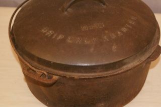 Wagner Ware 10 Cast Iron Pot With Lid,  Vintage " Drip Drop Roaster " Orig.