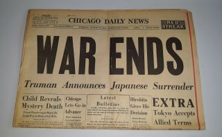 Wwii August 14 1945 War Ends Truman Announces Japan Surrender Chicago Daily News