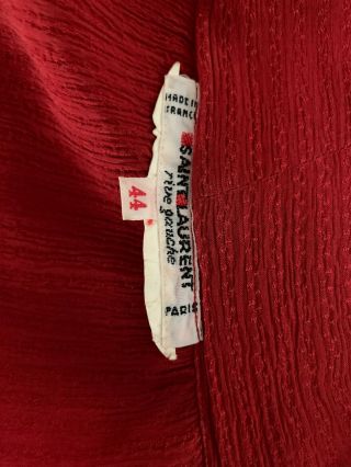 Saint Laurent vintage,  silk crepe,  red scarf blouse,  size FR44 12