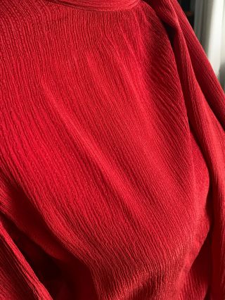 Saint Laurent vintage,  silk crepe,  red scarf blouse,  size FR44 6