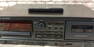 Vintage Tascam CD - A500 CD Player/Cassette Recorder Deck w/ Remote - Rack Mount 3