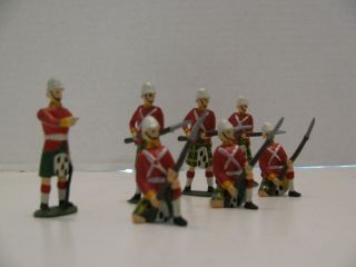 Seven Metal Highlander Toy Soldiers
