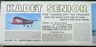 Vintage Sig Mfg Kidet Senior RC Airplane Model Kit 2