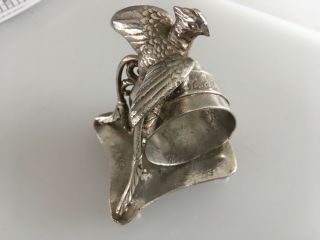 Antique Figural Eagle Napkin Ring Silver Plate