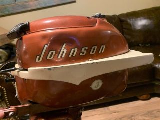 Vintage 1950 ' s 3 HP Johnson Sea Horse JW - 12 Outboard Motor VERY 5