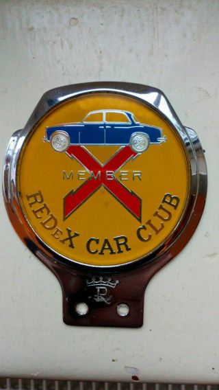 Vintage Redex Car Club Member Car Badge / Mascot Very Vgc