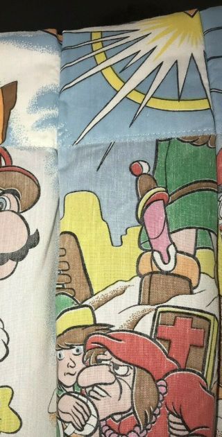 Vintage 1988 Mario Brothers Legend of Zelda 2 panel Curtain Set 24 