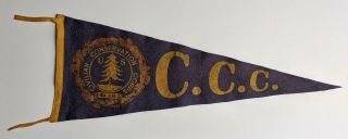 Vintage Ca.  1933 Us Civilian Conservation Corps Felt Pennant For Ccc Company 131