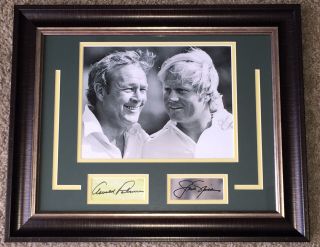 Arnold Palmer Jack Nicklaus Autographed Signed Framed Photo W/coa Rare