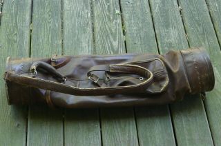 Antique Vintage Leather Hickory Play Golf Bag