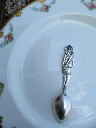 Vintage Sterling Silver KANSAS CITY MO Souvenir Spoon NATIVE AMERICAN INDIAN 5