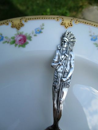 Vintage Sterling Silver KANSAS CITY MO Souvenir Spoon NATIVE AMERICAN INDIAN 6