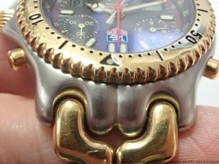 Vintage Tag Heuer CG1122 - 0 SEL Chronograph Date Two Tone Steel Link Mens Watch 7