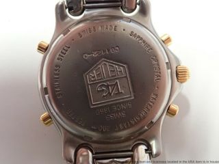 Vintage Tag Heuer CG1122 - 0 SEL Chronograph Date Two Tone Steel Link Mens Watch 9