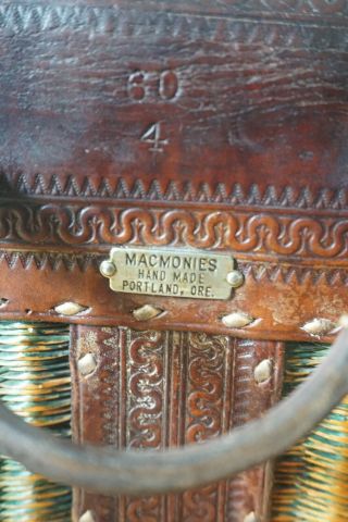 MACMONIES hand made buck stitched creel w/ pocket and shoulder strap 60 - 4 11