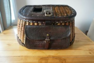 Macmonies Hand Made Buck Stitched Creel W/ Pocket And Shoulder Strap 60 - 4