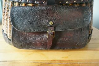 MACMONIES hand made buck stitched creel w/ pocket and shoulder strap 60 - 4 2