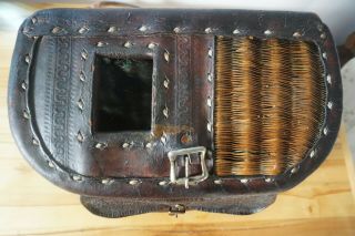 MACMONIES hand made buck stitched creel w/ pocket and shoulder strap 60 - 4 3