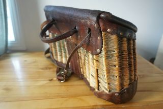 MACMONIES hand made buck stitched creel w/ pocket and shoulder strap 60 - 4 6