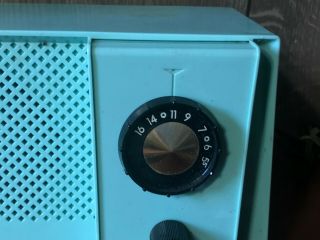 Vintage Mid Century 1956 Aqua Blue Westinghouse Radio Model H742T4 2