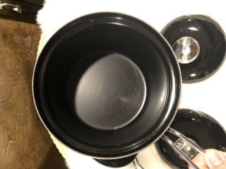 Vintage CathrineHolm Cookware Sauce Pot Black With White Lotus Design,  Set Of 2 4