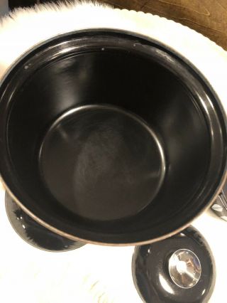 Vintage CathrineHolm Cookware Sauce Pot Black With White Lotus Design,  Set Of 2 6
