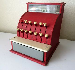 Vintage Tom Thumb Metal Cash Register Western Stamping Company Antique Toy Cash