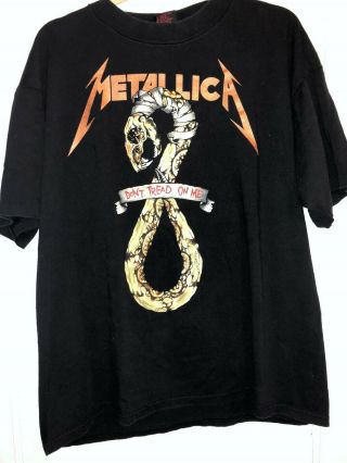 1991 Authentic Vintage Metallica T - shirt Don ' t Tread On Me Brockum XL 2