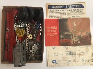 Vintage 1964 Gilbert Erector Set W/ Instructions Rare Toy