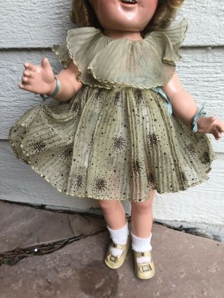 1930’s COMPOSITION IDEAL MAKEUP SHIRLEY TEMPLE DOLL OUTFIT 20” 3