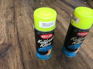 NOS Vintage Krylon Kalifornia Kolors Spray Paint Yuba Yellow 2 Cans 2