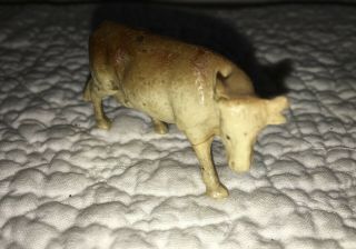 Antique Miniature Celluloid Standing Toy Cow