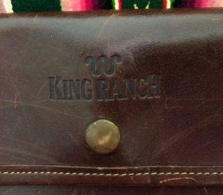 Vintage Authentic Running W Texas King Ranch Saddle Shop Leather Carrier