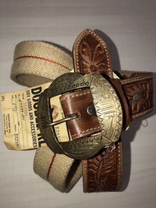 $245 Rrl Ralph Lauren Double Rl Hand Made Vintage Western Leather Belt 36 38