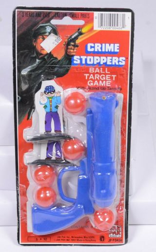 Vintage Toy Salesman Sample Crime Stoppers Ball Gun Target Game Jak Pak 1983