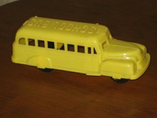Renwal Toy Yellow School Bus 123 Plastic 4 1/2 Inches Made In The Usa