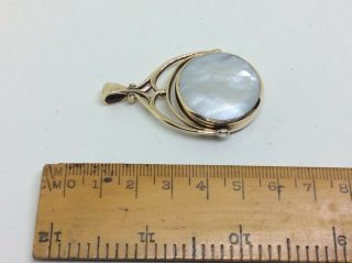 Antique Victorian 9ct Rolled Gold Mother Of Pearl Swivel Pocket Watch Fob