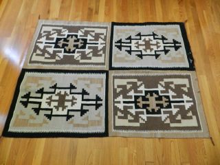 Outstanding Vintage Old C.  1930s Two Grey Hills Rug,  Four Rugs In One,  41 " X57 "