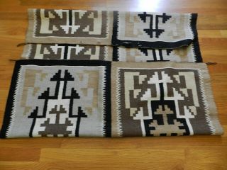 Outstanding Vintage Old c.  1930s Two Grey Hills Rug,  Four Rugs In One,  41 